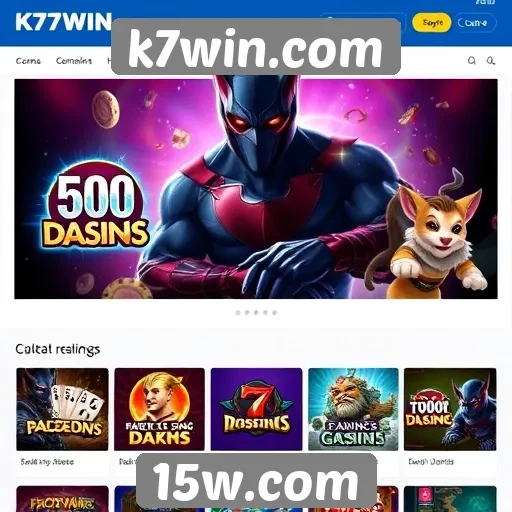 Variedade de jogos disponíveis no k7win